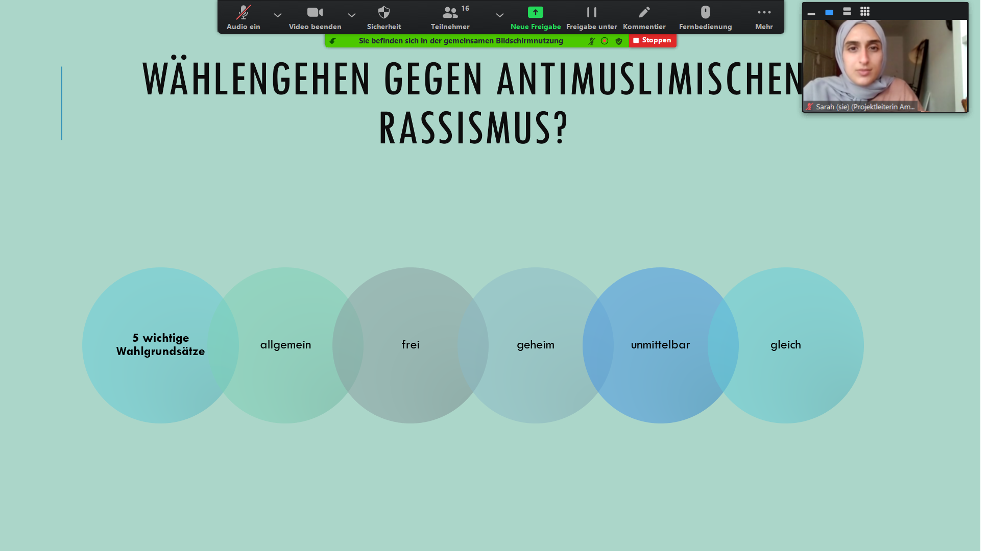 Online-Workshop „Wählen gehen gegen antimuslimischen Rassismus“